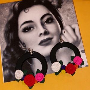 Roses Polymer Clay Earrings